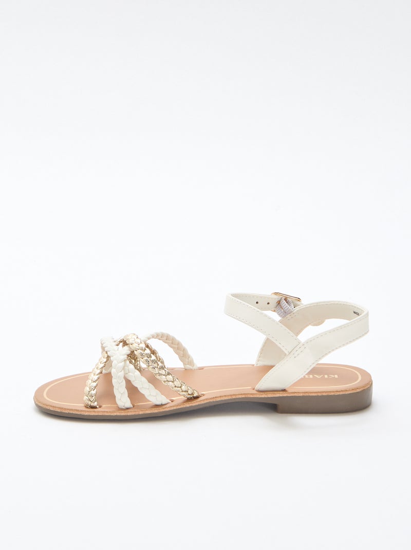 Sandali con multiple fascette intrecciate Bianco - Kiabi