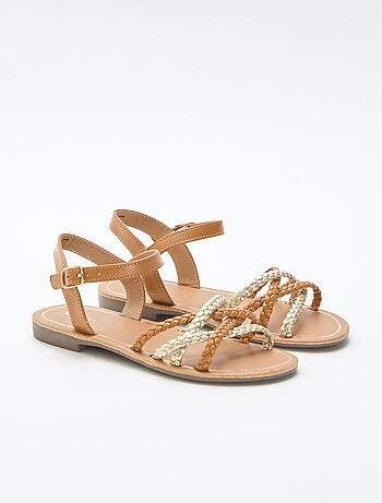 Sandali con multiple fascette intrecciate