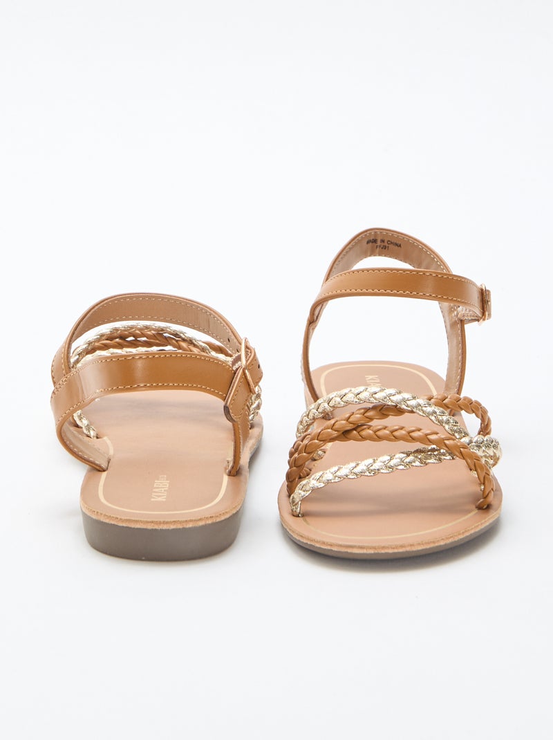 Sandali con multiple fascette intrecciate Marrone - Kiabi