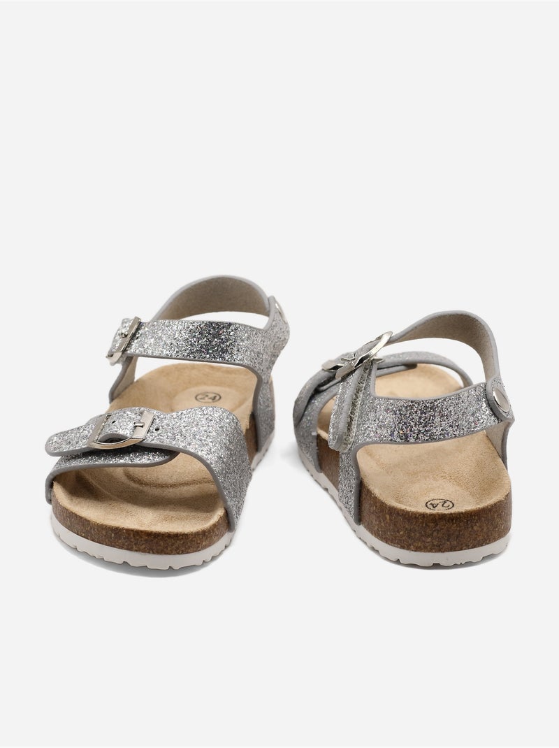 Sandali con paillettes Argento - Kiabi