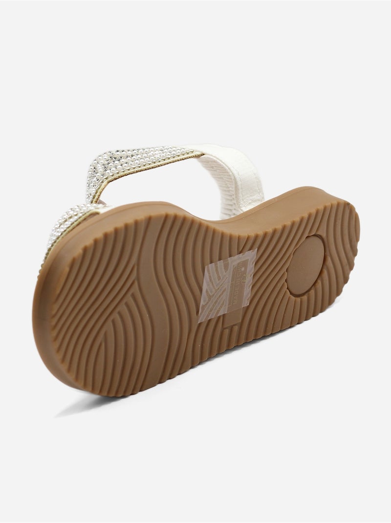 Sandali con perline Bianco - Kiabi