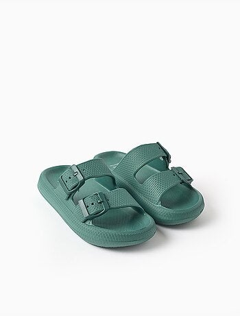 Sandali con plantare in gomma con doppia fibbia