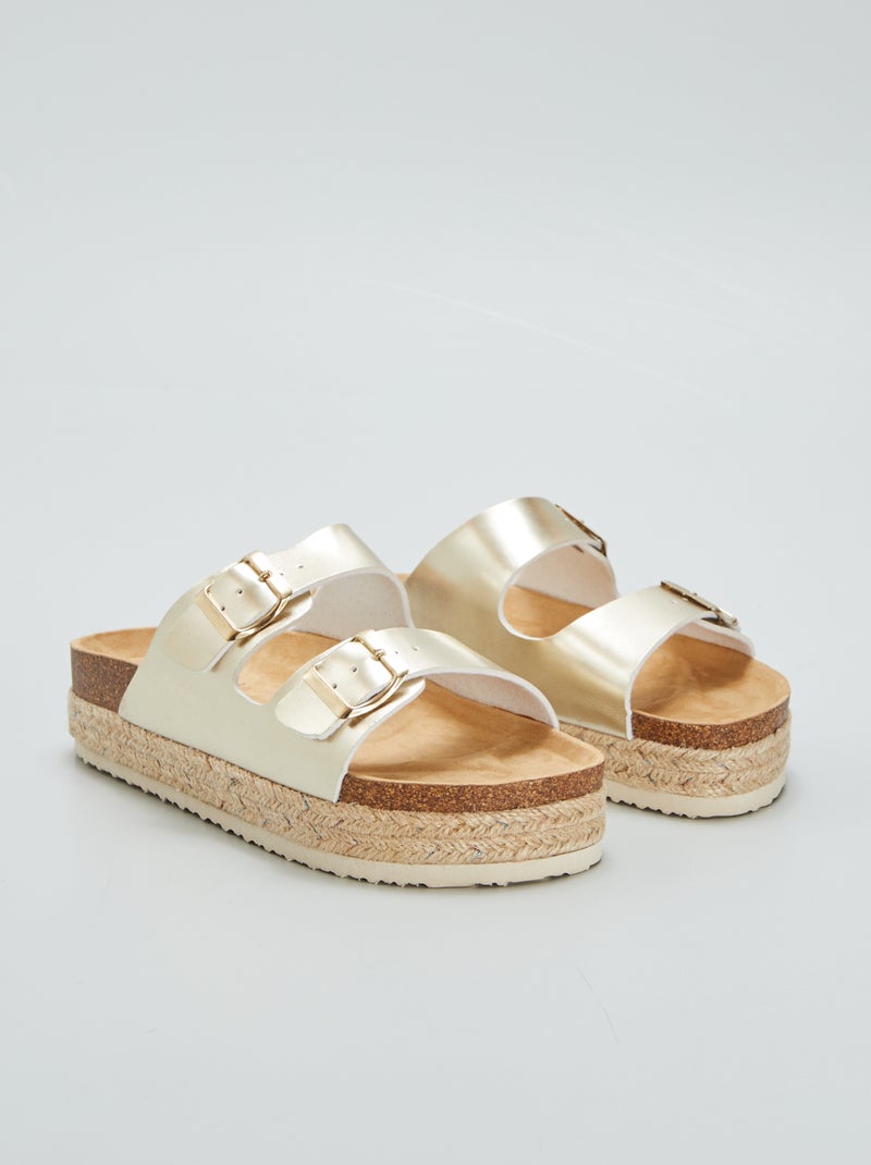 Sandali con plateau BEIGE - Kiabi