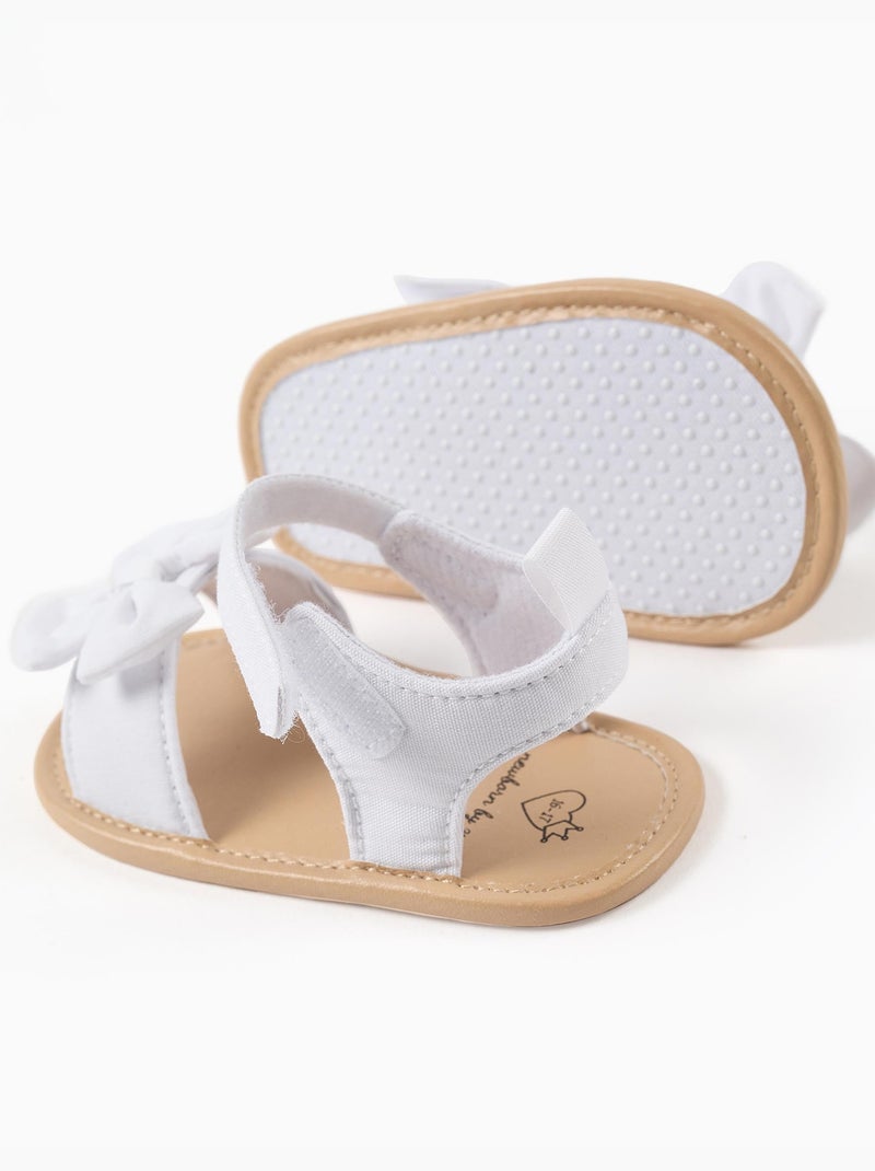 Sandali con punta aperta e fiocco decorativo Bianco - Kiabi