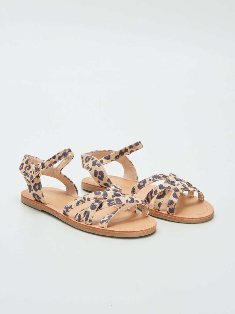 Sandali con stampa 'leopardo' MARRONE - Kiabi