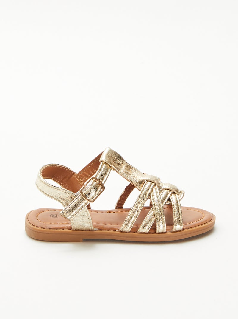 Sandali con strappo e fascette incrociate Giallo - Kiabi