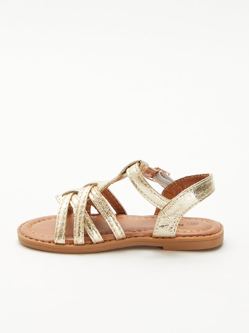 Sandali con strappo e fascette incrociate Giallo - Kiabi