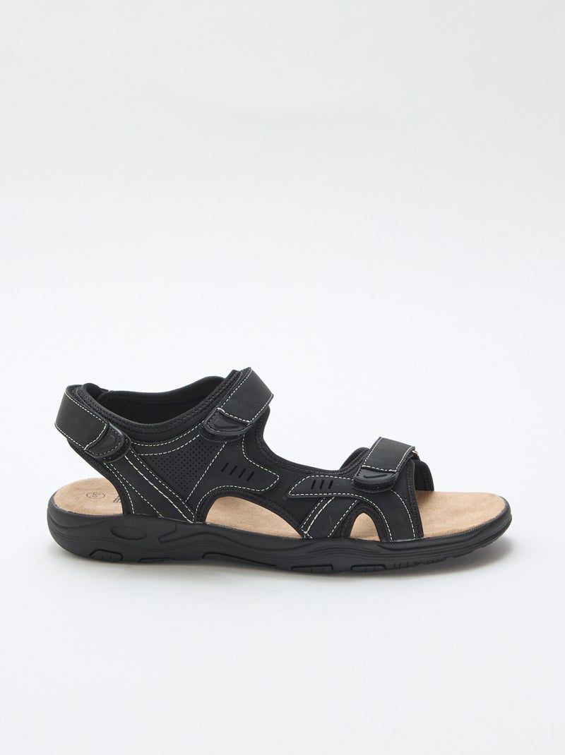 Sandali con strappo tinta unita Nero - Kiabi