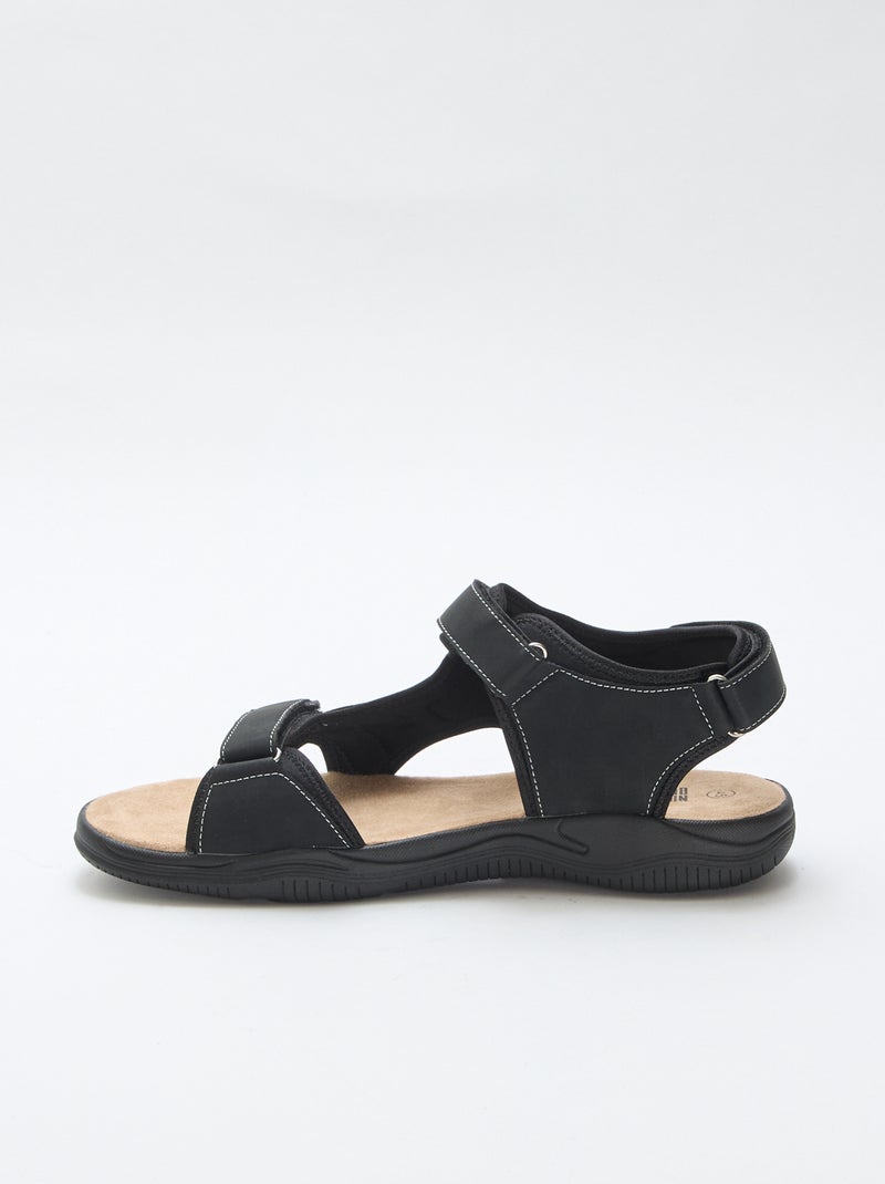 Sandali con strappo tinta unita Nero - Kiabi