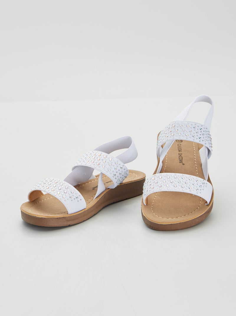 Sandali bassi con cinturini - bianco - 15.00