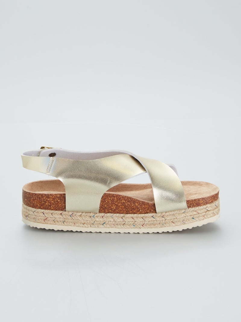 Sandali con suola alta BEIGE - Kiabi