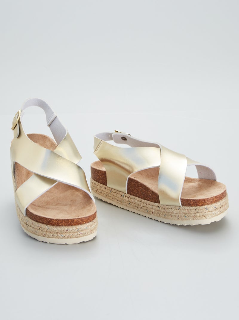 Sandali con suola alta BEIGE - Kiabi