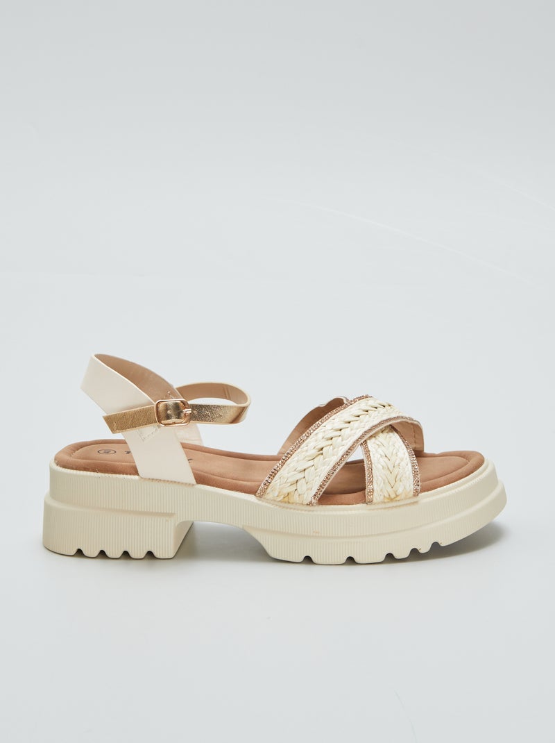 Sandali con suola alta BEIGE - Kiabi
