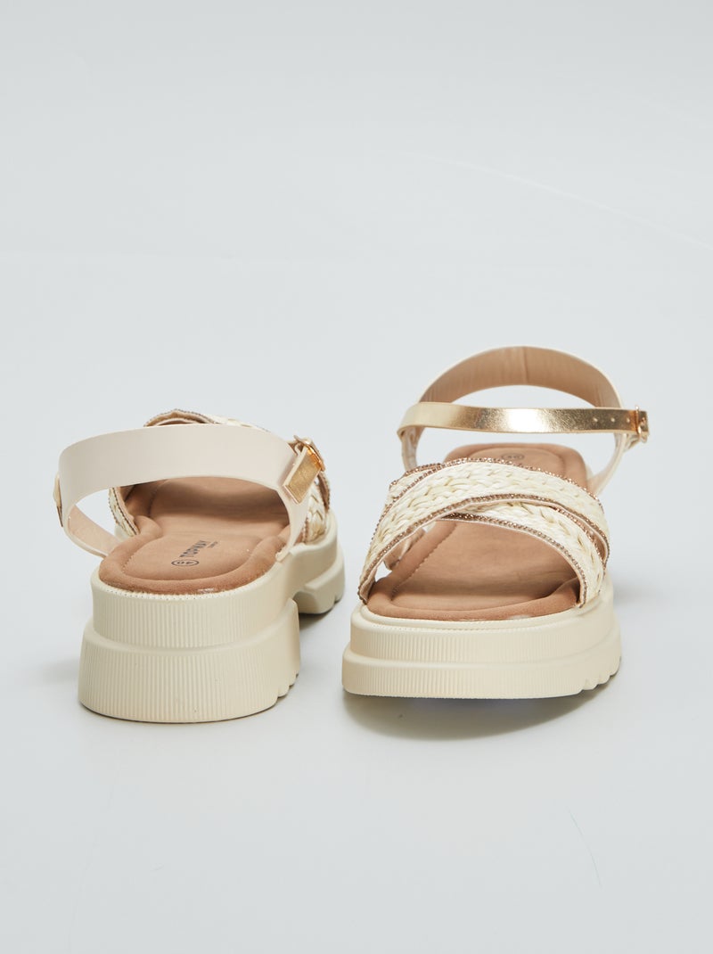 Sandali con suola alta BEIGE - Kiabi