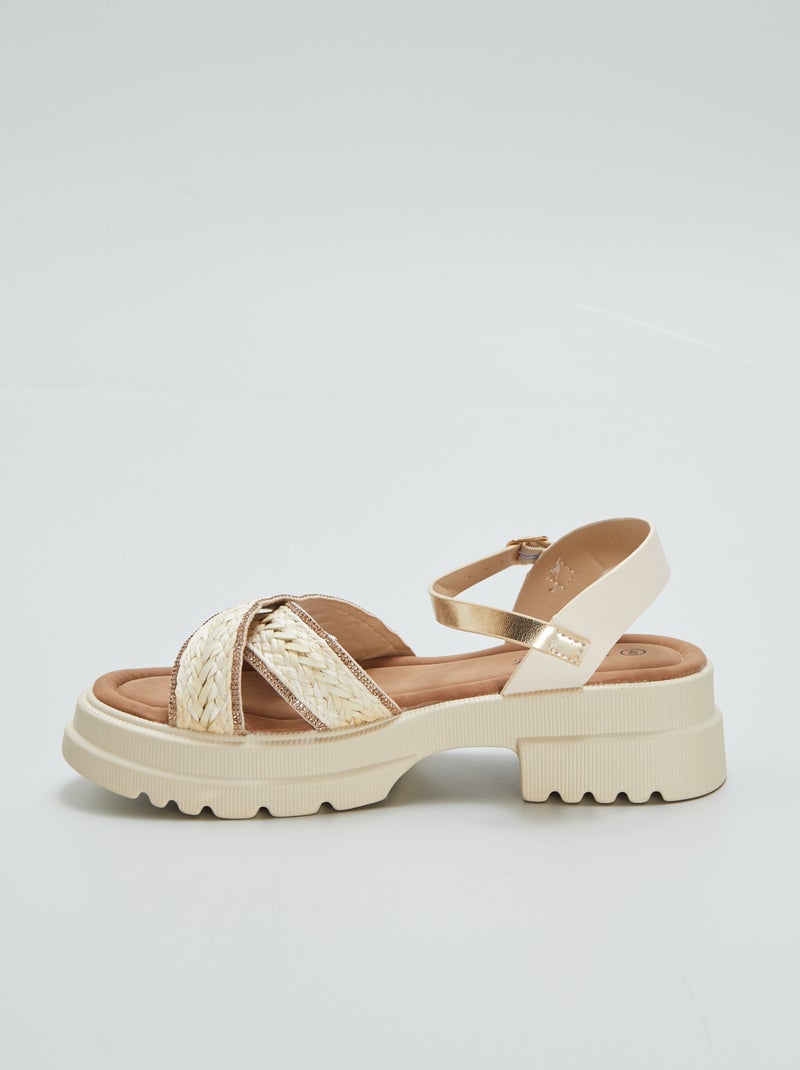 Sandali con suola alta BEIGE - Kiabi