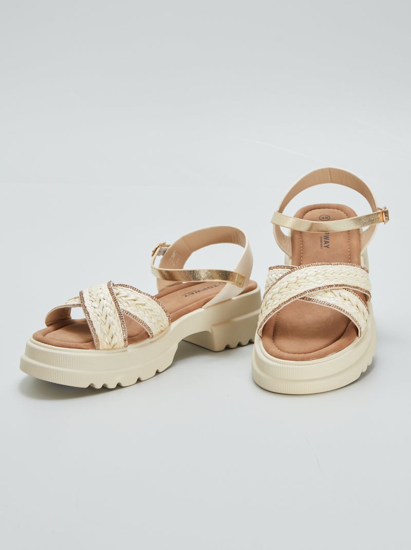 Sandali con suola alta BEIGE - Kiabi
