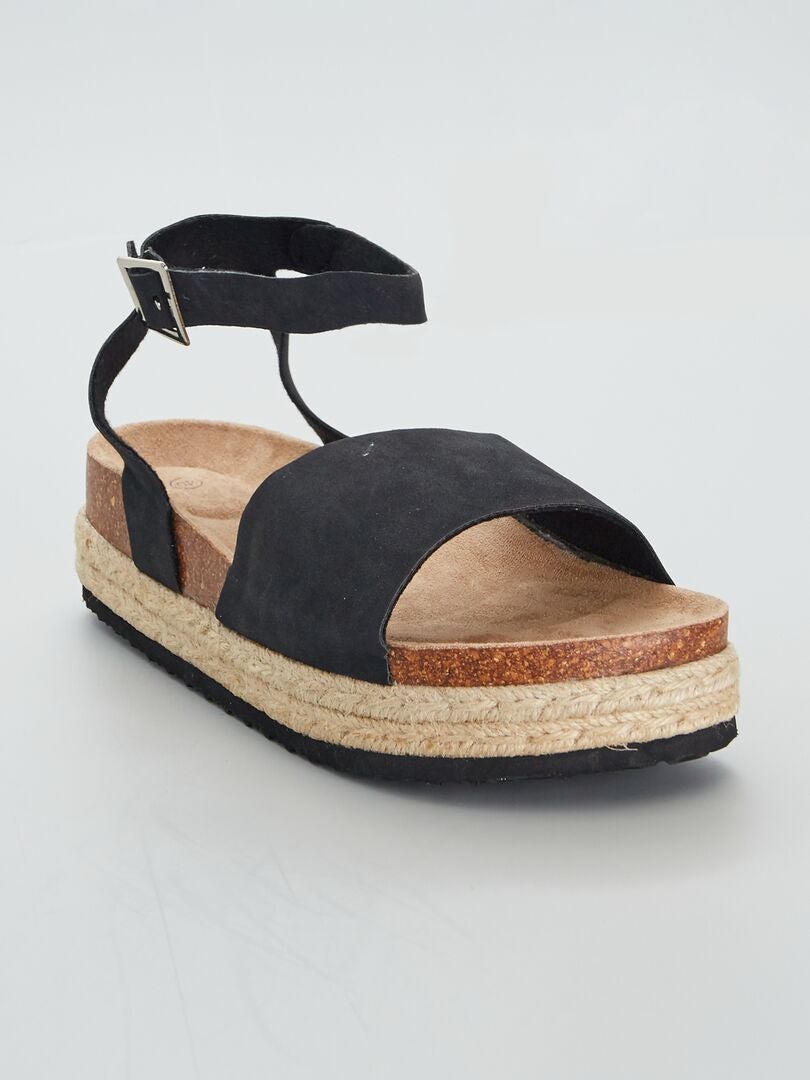 Sandali con suola alta nero - Kiabi