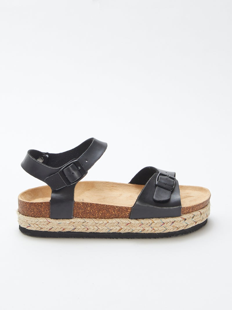 Sandali con suola alta nero - Kiabi