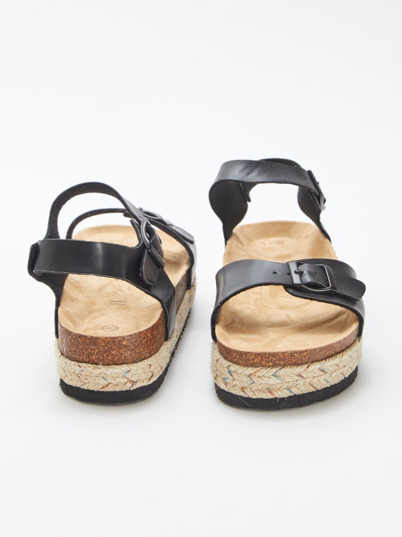 Sandali con suola alta nero - Kiabi