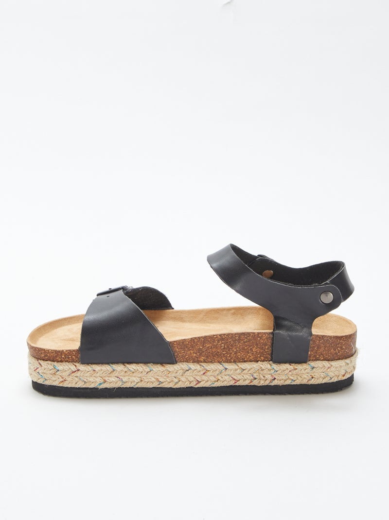 Sandali con suola alta nero - Kiabi