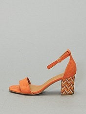 sandali con tacco arancioni