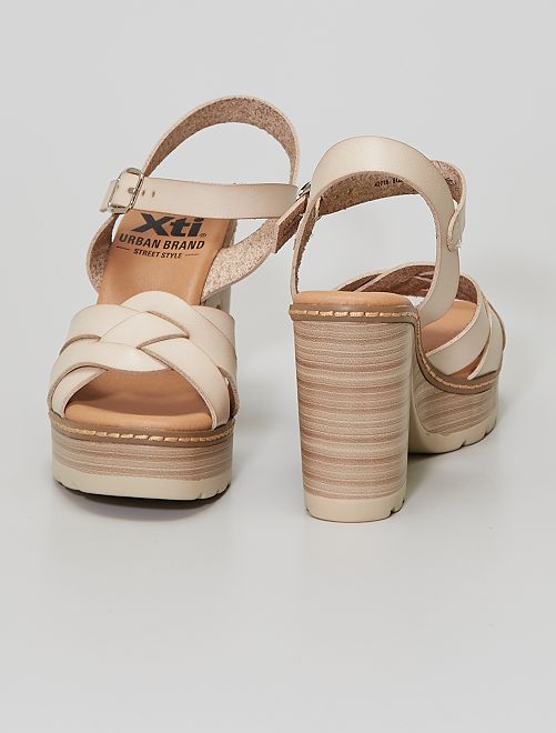 Sandali con tacco - BEIGE - Kiabi - 34.00€