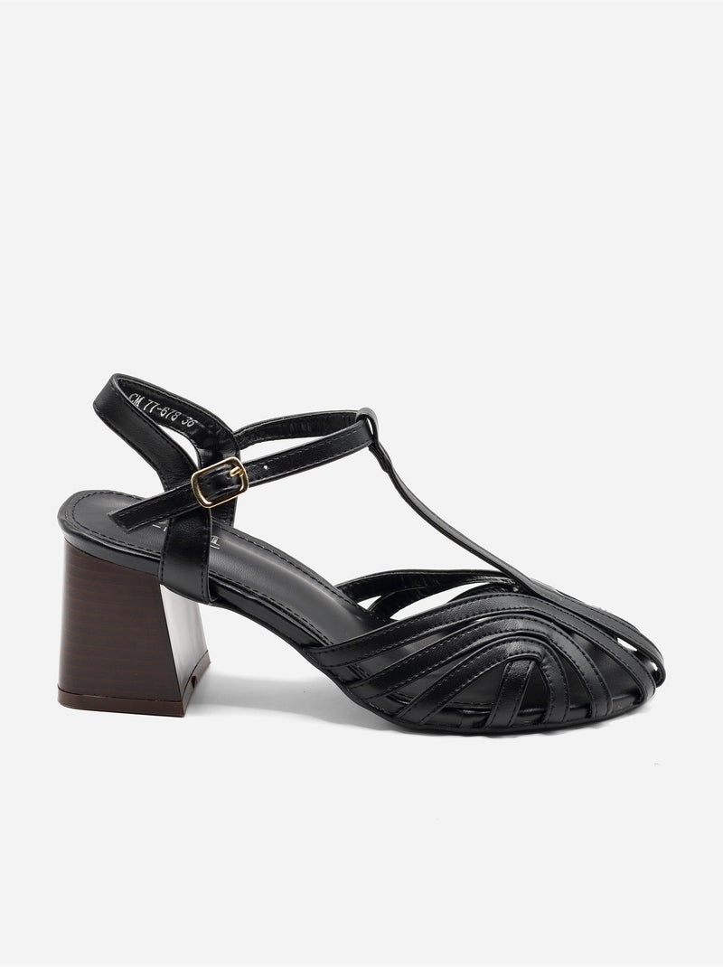 Sandali con tacco e cinturino Nero - Kiabi