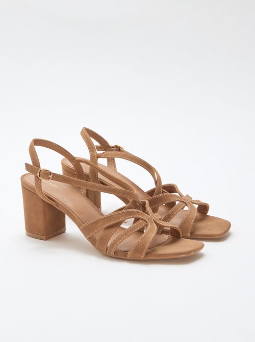 Sandali con tacco e listini incrociati - Kiabi