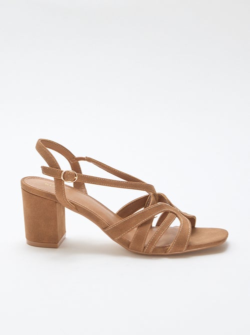 Sandali con tacco e listini incrociati - Kiabi