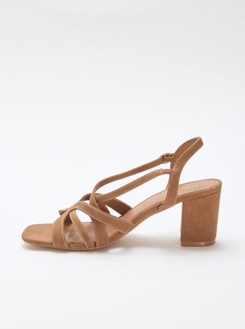 Sandali con tacco e listini incrociati - Kiabi