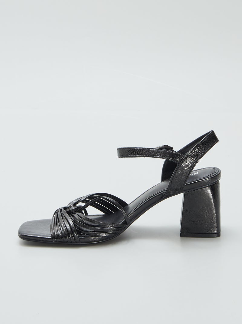 Sandali con tacco in similpelle NERO - Kiabi