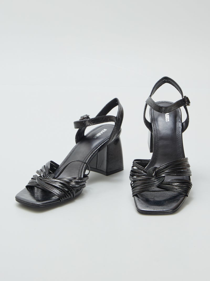 Sandali con tacco in similpelle NERO - Kiabi