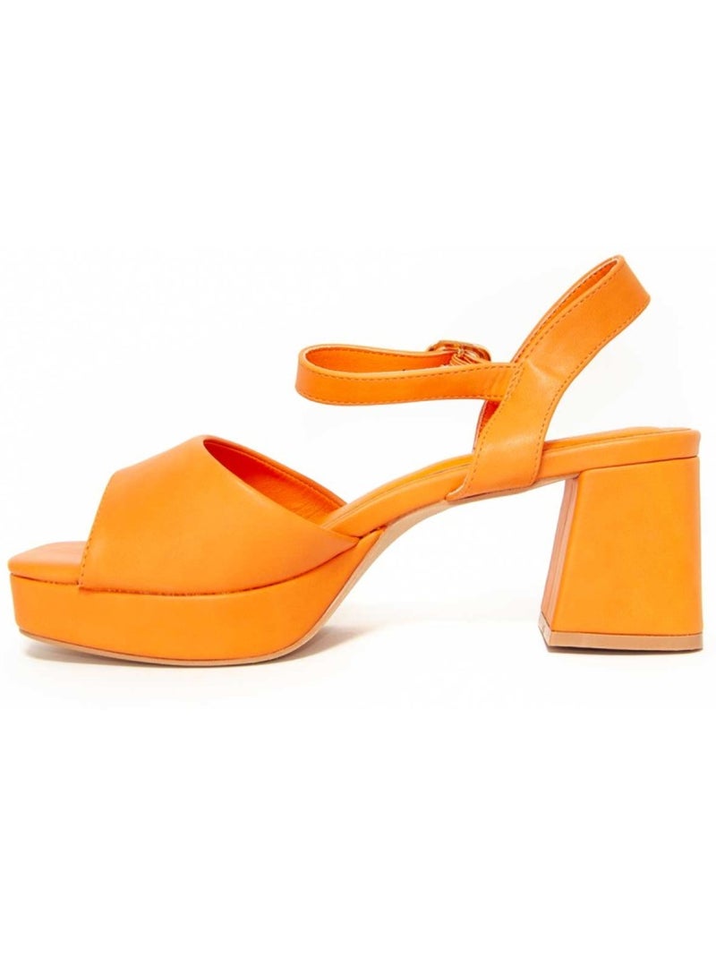 Sandali Con Tacco Materiale Sintetico Montevita Arancione - Kiabi
