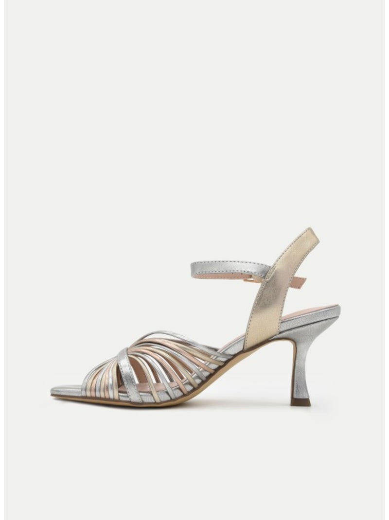 Sandali Con Tacco Materiale Sintetico Montevita Argento - Kiabi