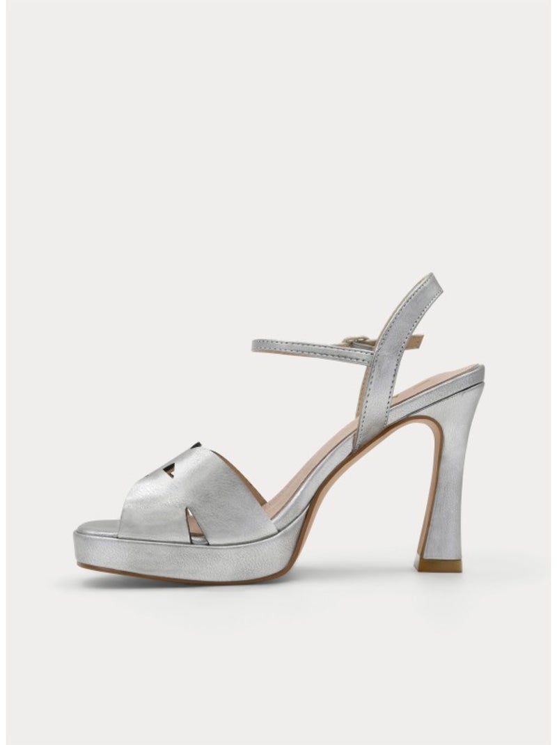 Sandali Con Tacco Materiale Sintetico Montevita Argento - Kiabi