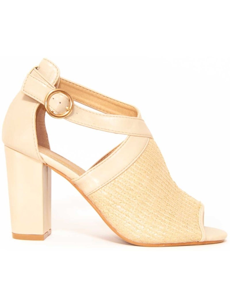 Sandali Con Tacco Materiale Sintetico Montevita Beige - Kiabi
