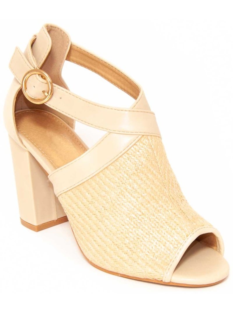 Sandali Con Tacco Materiale Sintetico Montevita Beige - Kiabi