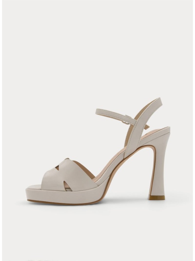Sandali Con Tacco Materiale Sintetico Montevita Beige - Kiabi