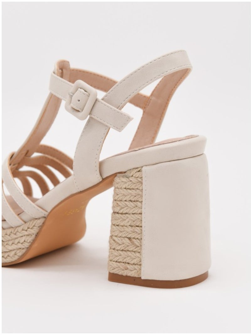 Sandali Con Tacco Materiale Sintetico Montevita Beige - Kiabi