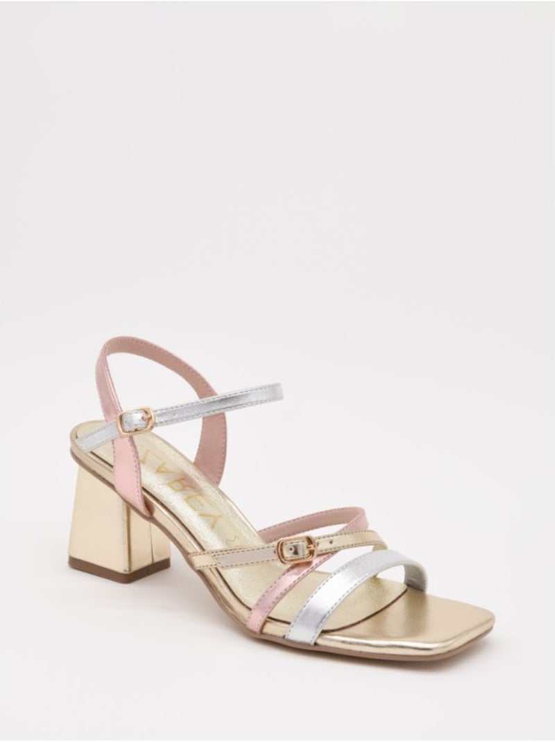 Sandali Con Tacco Materiale Sintetico Montevita Dorato/Oro - Kiabi