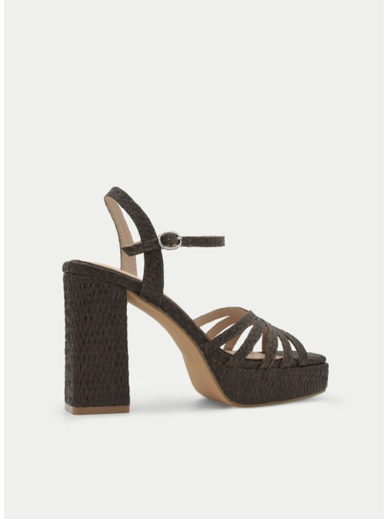 Sandali Con Tacco Materiale Sintetico Montevita Marrone - Kiabi