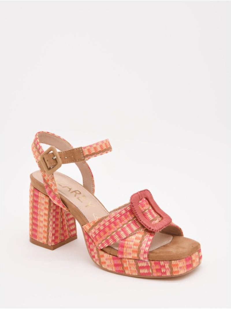 Sandali Con Tacco Materiale Sintetico Montevita Marrone - Kiabi