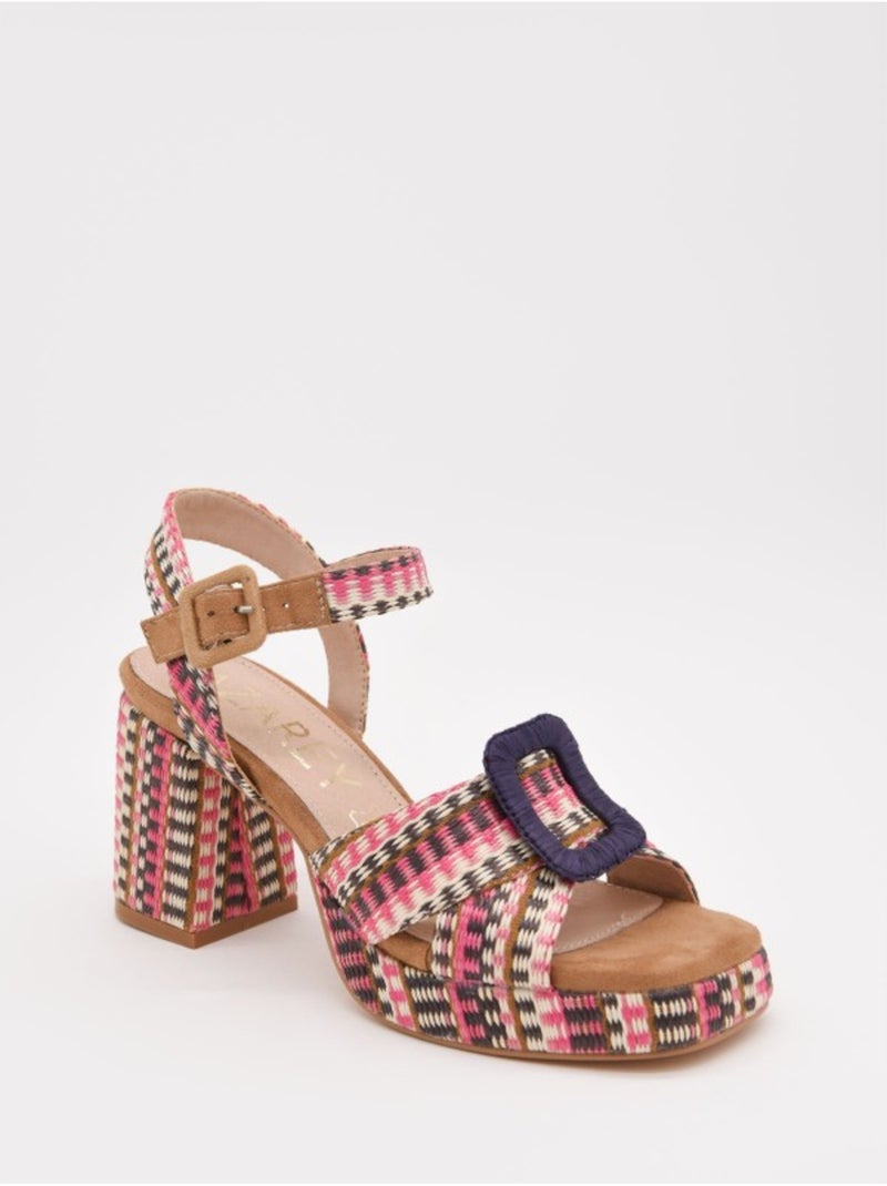 Sandali Con Tacco Materiale Sintetico Montevita Marrone - Kiabi