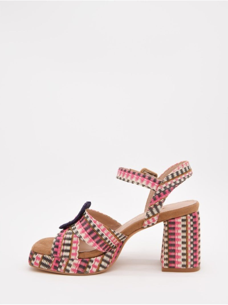 Sandali Con Tacco Materiale Sintetico Montevita Marrone - Kiabi