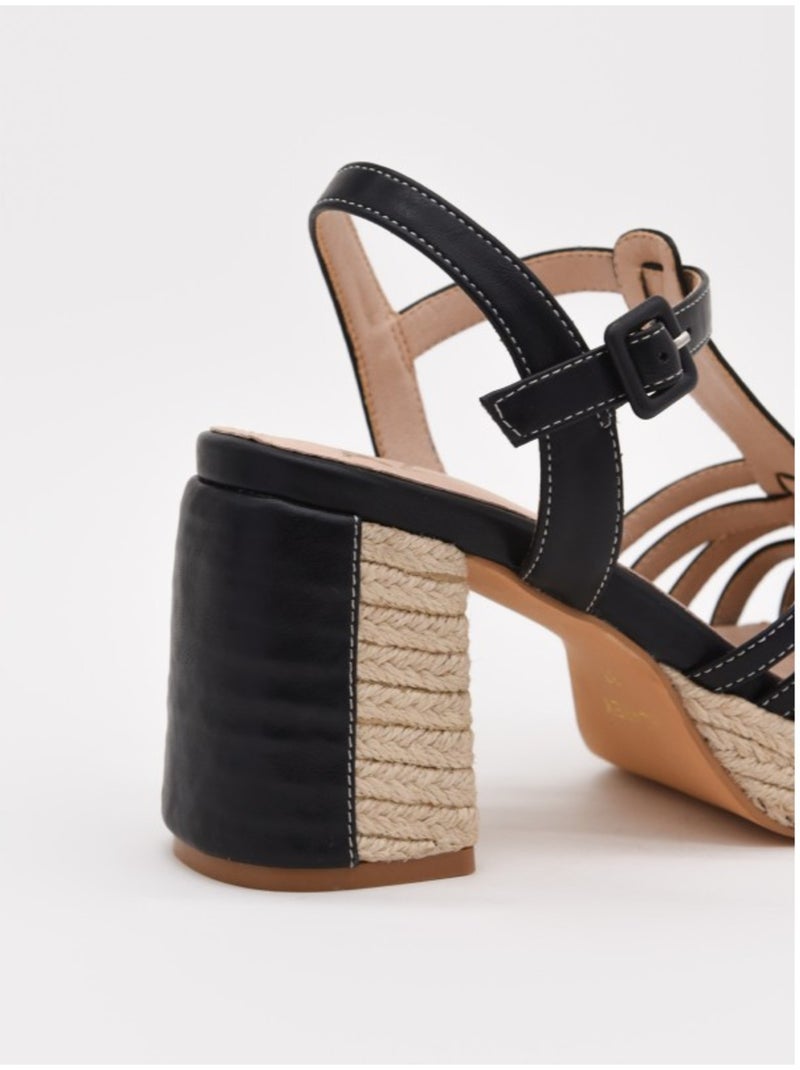 Sandali Con Tacco Materiale Sintetico Montevita Nero - Kiabi