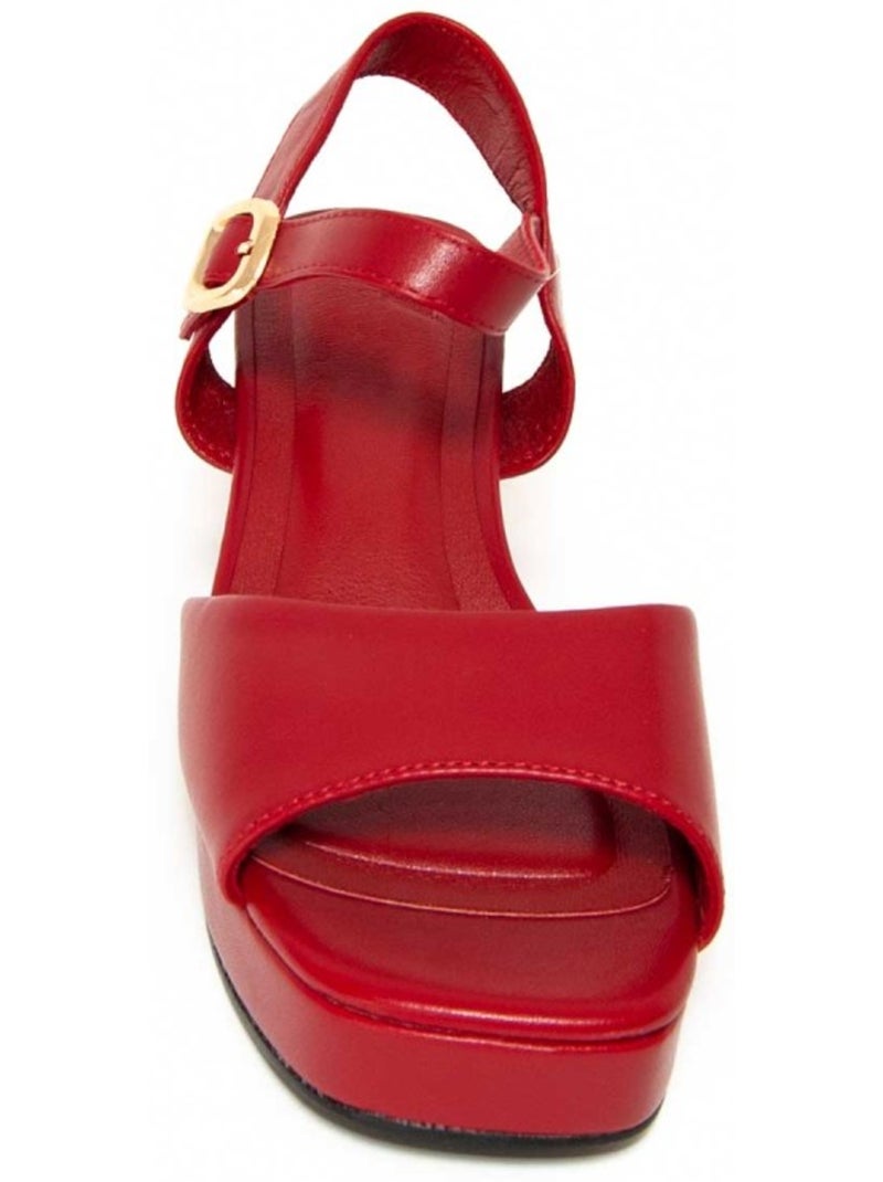 Sandali Con Tacco Materiale Sintetico Montevita Rosso - Kiabi