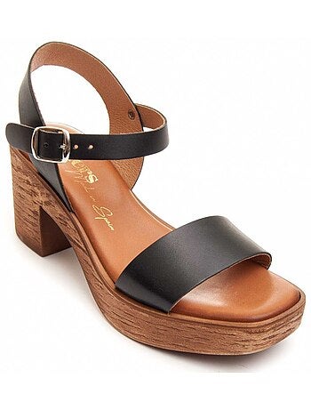 Sandali Con Tacco Pelle Naturale Wikers