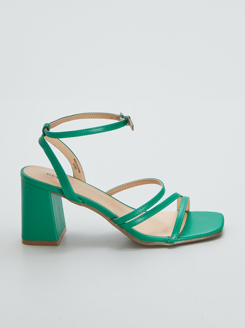 Sandali Con Tacco Donna Essentials - Doppio Cinturino, Pelle Sintetica, Comodi E Eleganti - Foto 7