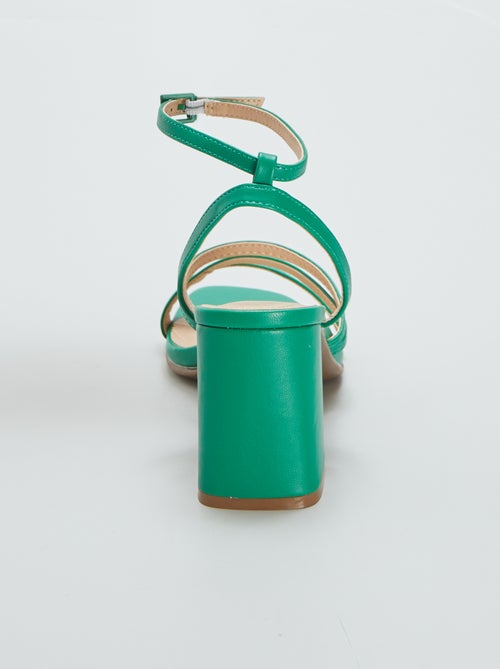 Sandali con tacco quadrato con cinturini - Kiabi