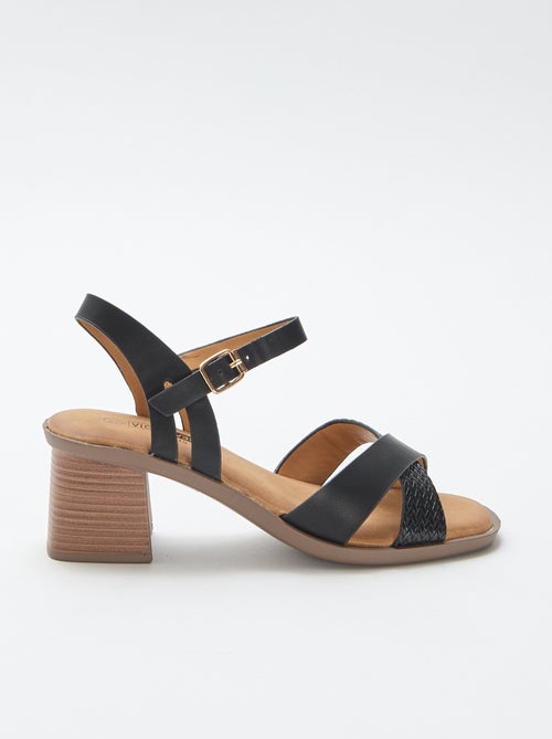 Sandali con tacco quadrato in similpelle - Kiabi